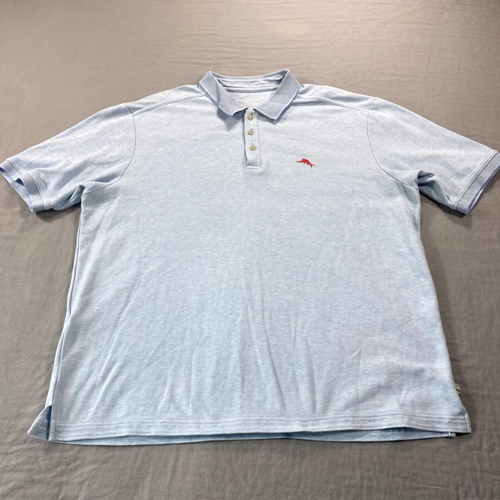 Tommy Bahama Island Zone Polo Shirt Mens XL Blue Supima Casual Golf Beach